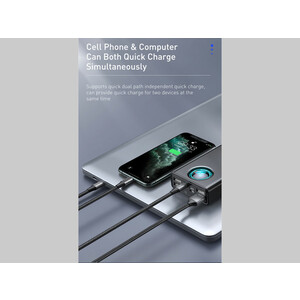 پاوربانک فست شارژ ۳۰۰۰۰ با توان 65 وات بیسوس Baseus Amblight Digital Display Power Bank 65W PPLG-A01