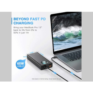 پاوربانک فست شارژ ۳۰۰۰۰ با توان 65 وات بیسوس Baseus Amblight Digital Display Power Bank 65W PPLG-A01