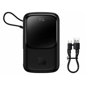 خر ید پاوربانک شارژر سریع 20 وات به همراه کابل تایپ‌سی 0.5 متری 10000 بیسوس Baseus Qpow Pro Fast Charge Power Bank PPQD020001