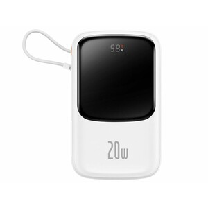 پاوربانک شارژر سریع 20 وات به همراه کابل تایپ‌سی 0.5 متری 10000 بیسوس Baseus Qpow Pro Fast Charge Power Bank PPQD020001
