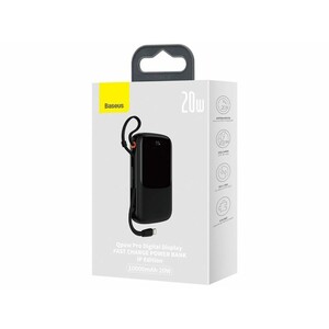 پاوربانک شارژر سریع 20 وات به همراه کابل تایپ‌سی 0.5 متری 10000 بیسوس Baseus Qpow Pro Fast Charge Power Bank PPQD020001