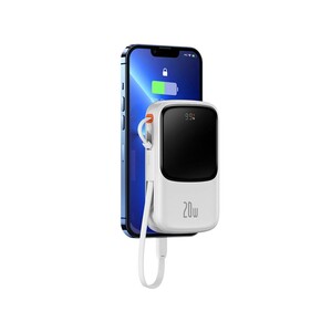 پاوربانک شارژر سریع 22.5 وات به همراه کابل تایپ‌سی 0.5 متری 10000 بیسوس Baseus Qpow Pro Fast Charge Power Bank PPQD020101