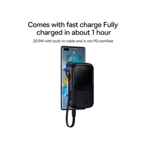 پاوربانک شارژر سریع 22.5 وات به همراه کابل تایپ‌سی 0.5 متری 10000 بیسوس Baseus Qpow Pro Fast Charge Power Bank PPQD020101
