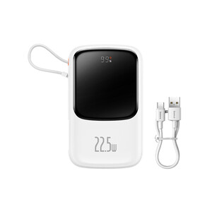 پاوربانک شارژر سریع 22.5 وات به همراه کابل تایپ‌سی 0.5 متری 10000 بیسوس Baseus Qpow Pro Fast Charge Power Bank PPQD020101