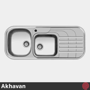 سینک ظرفشویی اخوان مدل Akhavan 72-50 | دو لگنه فانتزی توکار