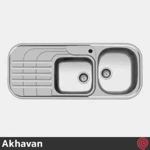 سینک ظرفشویی اخوان مدل Akhavan 72-50 | دو لگنه فانتزی توکار