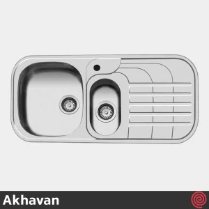 سینک ظرفشویی اخوان مدل Akhavan 73-50 | یک و نیم لگنه فانتزی توکار