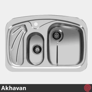 سینک ظرفشویی اخوان مدل Akhavan 139-50 | یک و نیم لگنه فانتزی توکار