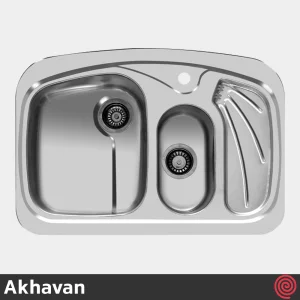سینک ظرفشویی اخوان مدل Akhavan 139-50 | یک و نیم لگنه فانتزی توکار