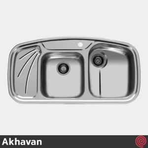 سینک ظرفشویی اخوان مدل Akhavan 141-50 | دو لگنه فانتزی توکار