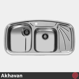 سینک ظرفشویی اخوان مدل Akhavan 141-50 | دو لگنه فانتزی توکار