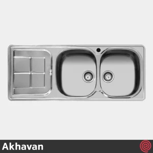 سینک ظرفشویی اخوان مدل Akhavan 145-50 | دو لگنه فانتزی توکار