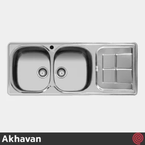 سینک ظرفشویی اخوان مدل Akhavan 145-50 | دو لگنه فانتزی توکار