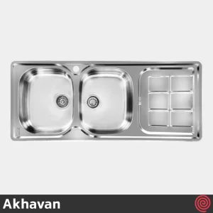 سینک ظرفشویی اخوان مدل Akhavan 147-50 | دو لگنه فانتزی توکار