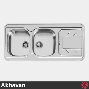 سینک ظرفشویی اخوان مدل Akhavan 156-50 | دو لگنه فانتزی توکار