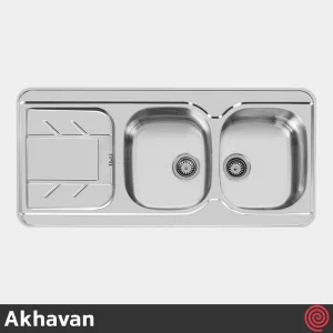 سینک ظرفشویی اخوان مدل Akhavan 156-50 | دو لگنه فانتزی توکار