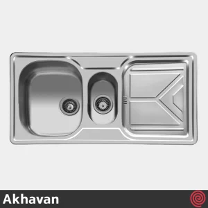 سینک ظرفشویی اخوان مدل Akhavan 157-50 | یک و نیم لگنه فانتزی توکار