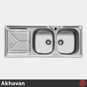 سینک ظرفشویی اخوان مدل Akhavan 160-50 | دو لگنه فانتزی توکار