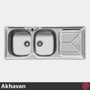 سینک ظرفشویی اخوان مدل Akhavan 160-50 | دو لگنه فانتزی توکار