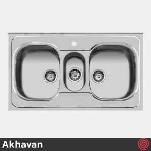 سینک ظرفشویی اخوان مدل Akhavan 29-60 | دو و نیم لگنه فانتزی روکار