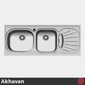 سینک ظرفشویی اخوان مدل Akhavan 36-50 | دو لگنه فانتزی روکار
