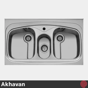 سینک ظرفشویی اخوان مدل Akhavan 41-60 | دو و نیم لگنه فانتزی روکار