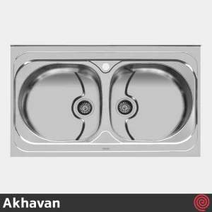 سینک ظرفشویی اخوان مدل Akhavan 116-60 | دو لگنه فانتزی روکار