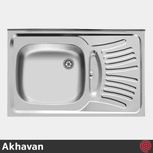 سینک ظرفشویی اخوان مدل Akhavan 124-50 | تک لگنه نیمه فانتزی روکار