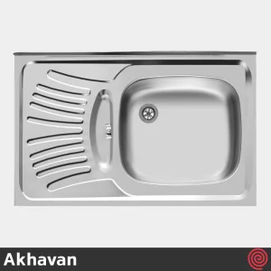 سینک ظرفشویی اخوان مدل Akhavan 124-50 | تک لگنه نیمه فانتزی روکار