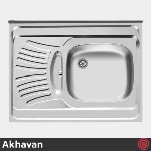 سینک ظرفشویی اخوان مدل Akhavan 126-60 | تک لگنه نیمه فانتزی روکار
