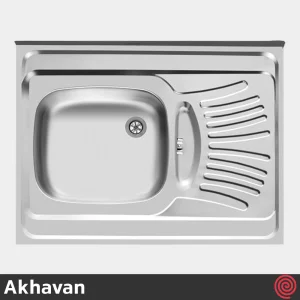 سینک ظرفشویی اخوان مدل Akhavan 126-60 | تک لگنه نیمه فانتزی روکار