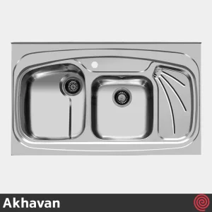 سینک ظرفشویی اخوان مدل Akhavan 144-60 | دو لگنه فانتزی روکار
