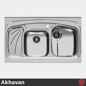 سینک ظرفشویی اخوان مدل Akhavan 144-60 | دو لگنه فانتزی روکار
