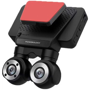 دوربین ثبت وقایع خودرو 4k پاورولوژی مدل Powerology Dual Lens P4KCAM108 | با دو لنز دوربین