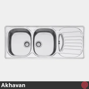 سینک ظرفشویی اخوان مدل Akhavan 19-50 | دو لگنه فانتزی توکار