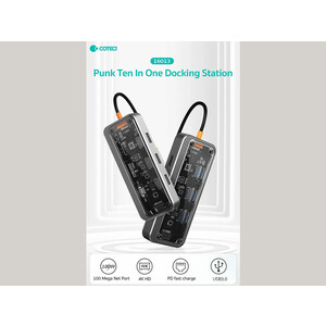هاب 10 پورت تایپ سی کوتسی Coteci 10 in1 Multifunctional Docking Station 16013