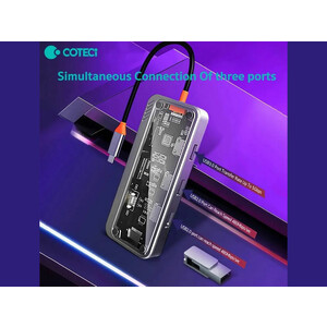 خرید بهترین هاب 10 پورت تایپ سی کوتسی Coteci 10 in1 Multifunctional Docking Station 16013