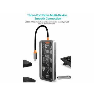 هاب 10 پورت تایپ سی کوتسی Coteci 10 in1 Multifunctional Docking Station 16013