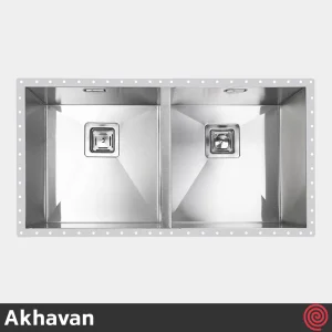 سینک ظرفشویی اخوان مدل Akhavan 411-40 | دو لگنه زیرکابینتی