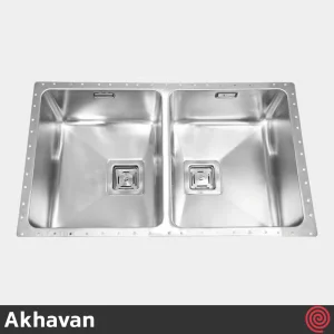 سینک ظرفشویی اخوان مدل Akhavan 412-40 | دو لگنه زیرکابینتی