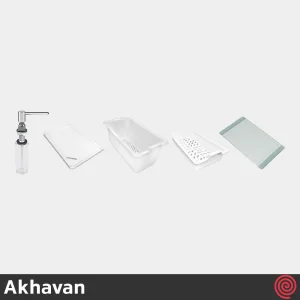 سینک ظرفشویی اخوان مدل Akhavan 308-51 | دو لگنه باکسی توکار