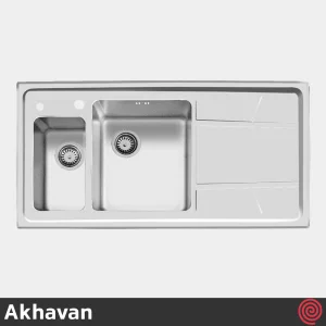 سینک ظرفشویی اخوان مدل Akhavan 308-51 | یک و نیم لگنه باکسی توکار