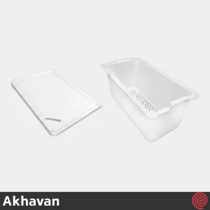 سینک ظرفشویی اخوان مدل Akhavan 376S-50 | یک و نیم لگنه باکسی توکار