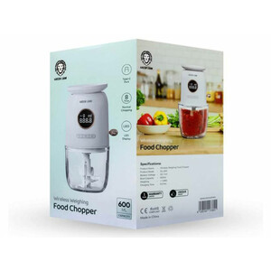 خرید غذاساز بی سیم 600 میلی‌لیتر و ترازوی آشپزخانه گرین Green Lion Wireless Weighing Food Chopper 600mL 7.4V GNWLFDCHOPWH