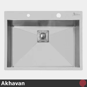 سینک ظرفشویی اخوان مدل Akhavan 338-50 | یک لگنه فلاش مونت باکسی توکار