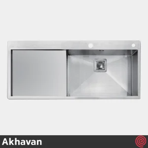 سینک ظرفشویی اخوان مدل Akhavan 348-50 | تک لگنه فلاش مونت باکسی توکار