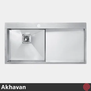 سینک ظرفشویی اخوان مدل Akhavan 350-50 | تک لگنه فلاش مونت باکسی توکار
