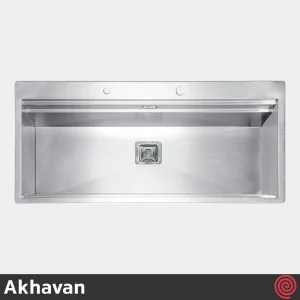 سینک ظرفشویی اخوان مدل Akhavan 355-52 | تک لگنه فلاش مونت باکسی توکار