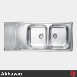 سینک ظرفشویی اخوان مدل Akhavan 384-51 | دو لگنه فانتزی توکار