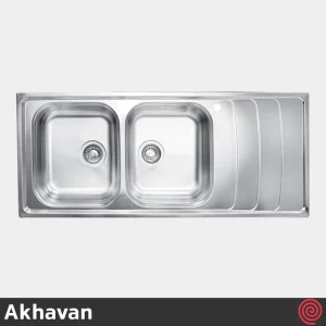 سینک ظرفشویی اخوان مدل Akhavan 384-51 | دو لگنه فانتزی توکار